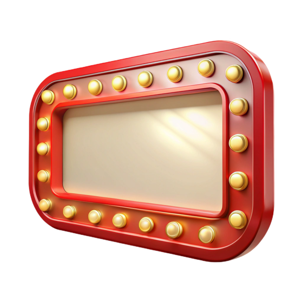 Brightly lit empty marquee for message display png
