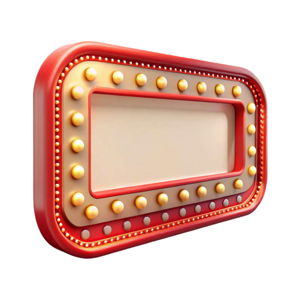 Neon-lit marquee board with blank text area png