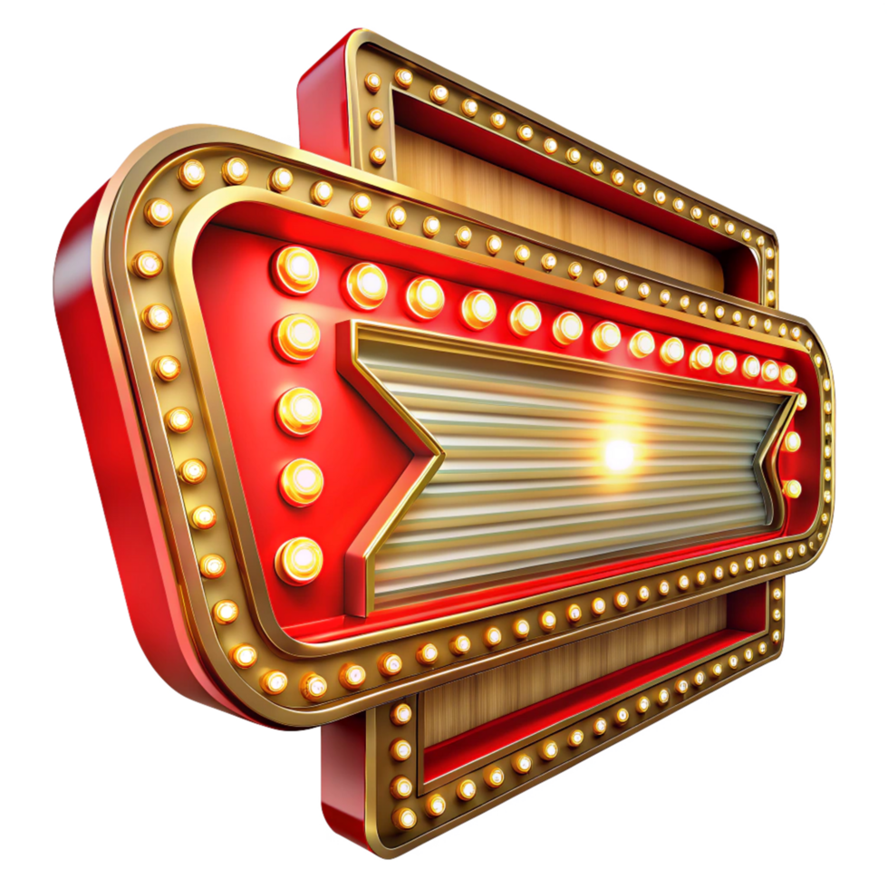 Lightbulb marquee frame with vintage look png