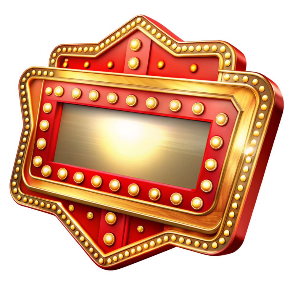 Glowing marquee sign with vintage style png