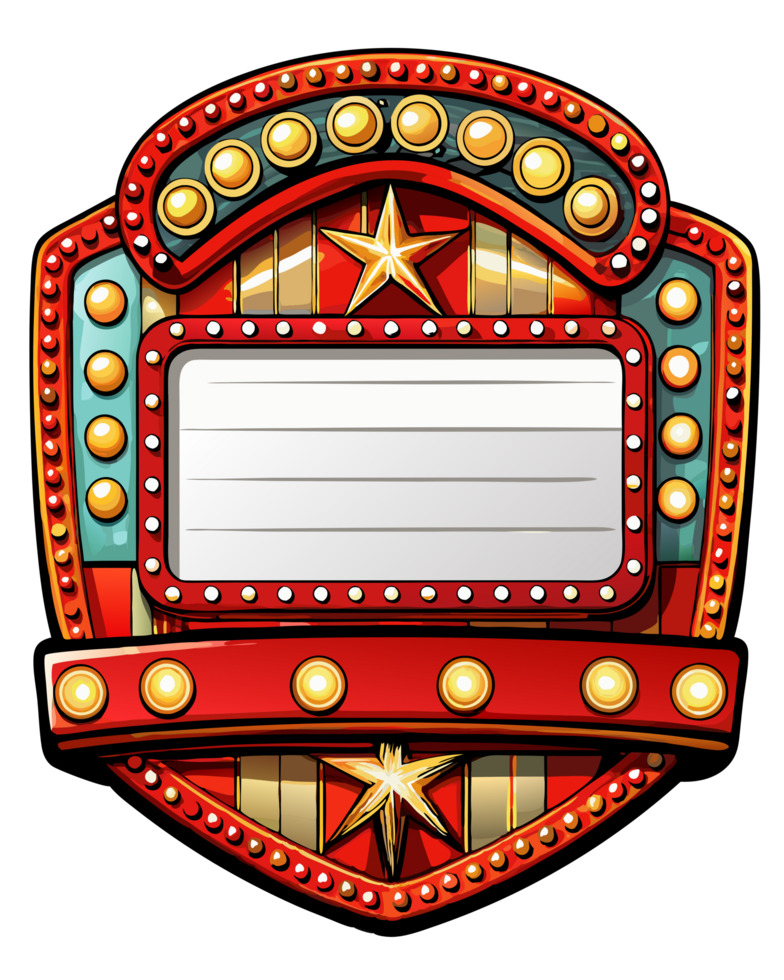 Illuminated blank sign with retro charm png