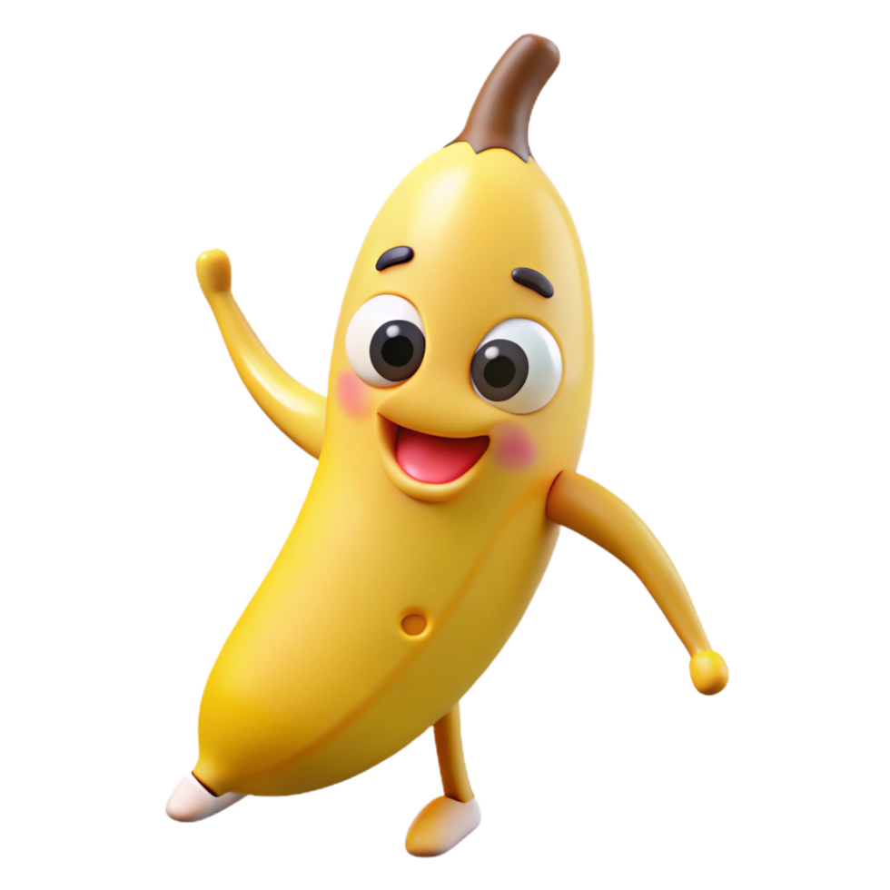 Laughing banana cartoon spinning around png