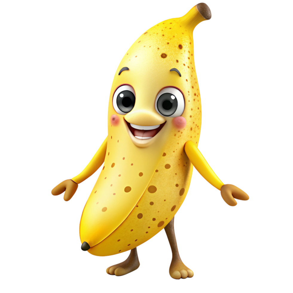 Happy banana character giving a thumbs-up png