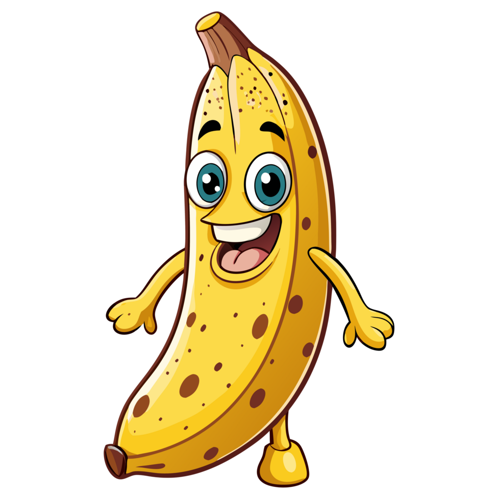 Friendly banana mascot giving a thumbs-up png