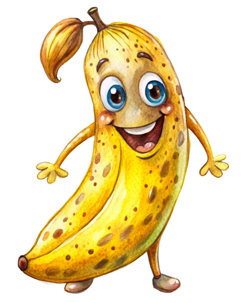 Fun banana mascot wearing sunglasses png