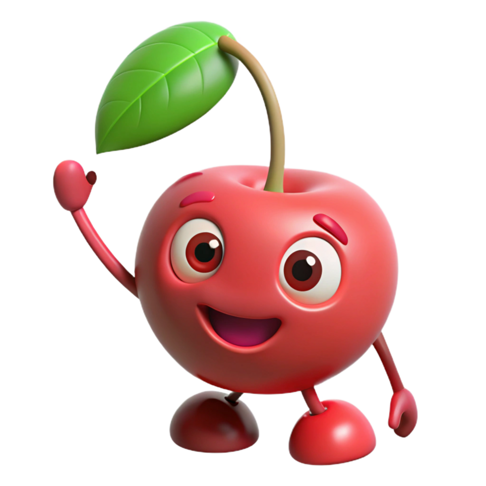 Cherry mascot standing still with a welcoming expression png
