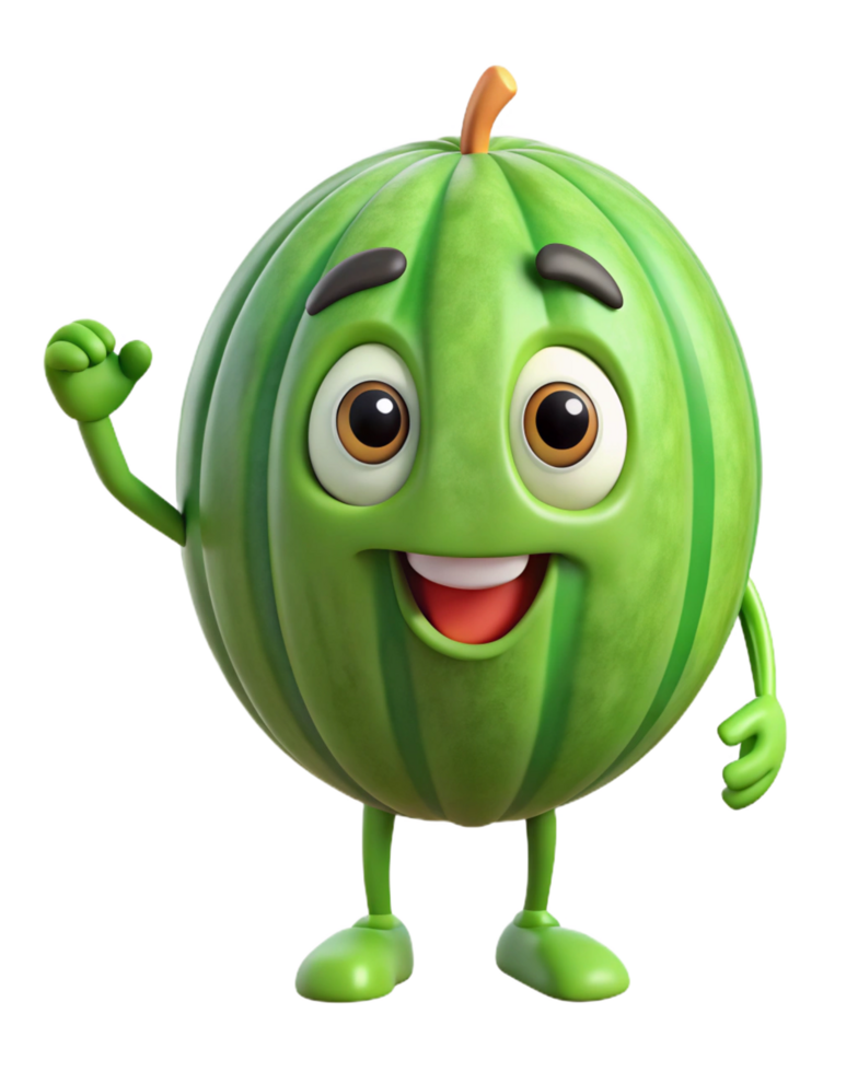 Bright and cheerful watermelon character with a fun appearance png