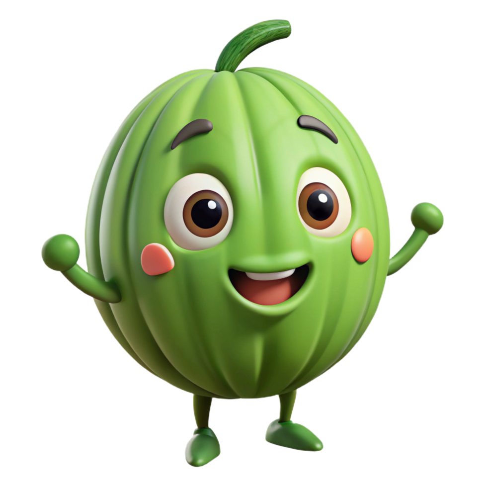 Watermelon mascot standing still with a welcoming expression png