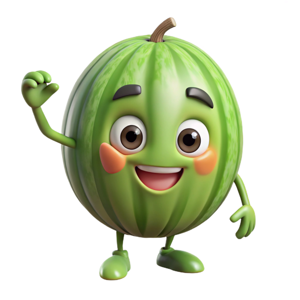 Cute watermelon character with a warm and friendly look png