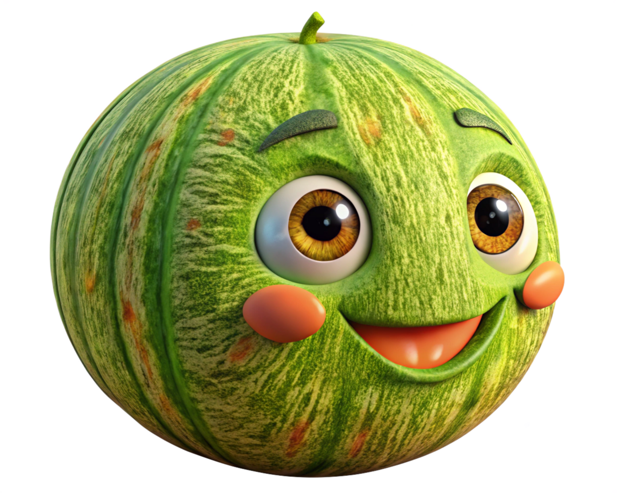 Bright and cheerful watermelon character in a simple pose png