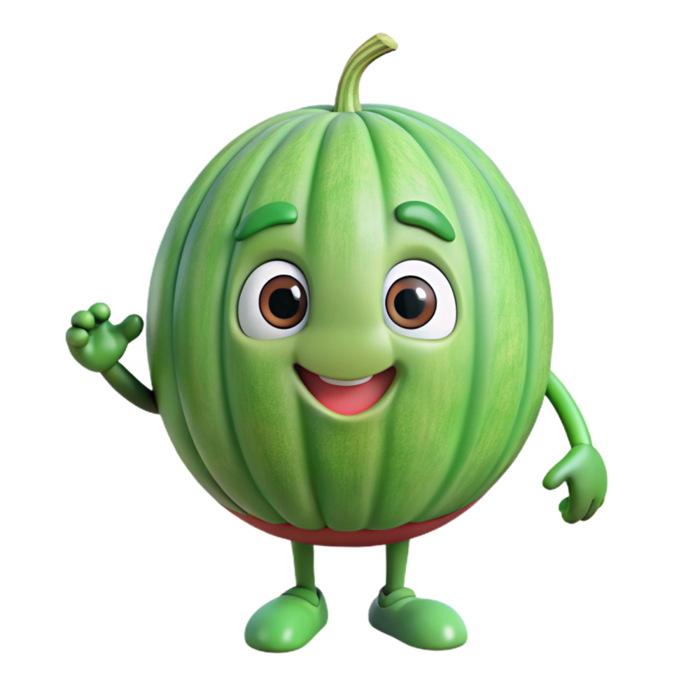 Watermelon mascot with a calm and friendly look png