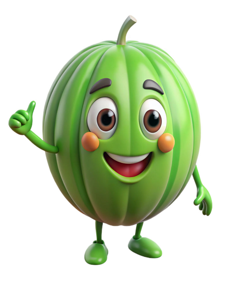 Adorable watermelon mascot with a bright red appearance png