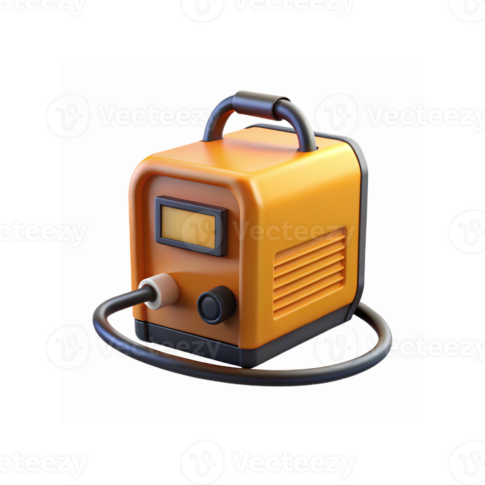 Orange Portable Welding Machine with Control Panel and Cable for Industrial and Workshop Usage png