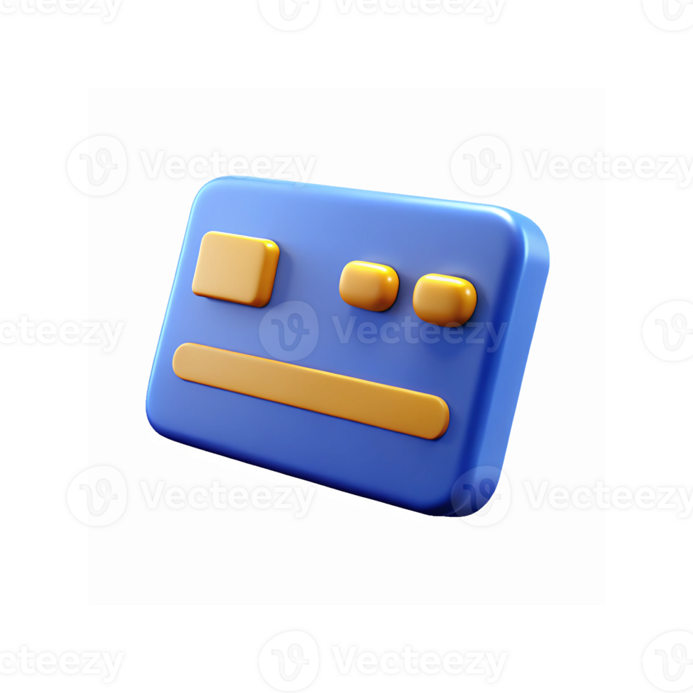 Blue Credit Card Icon With Yellow Buttons Suitable for Digital Payment and Finance Concepts png
