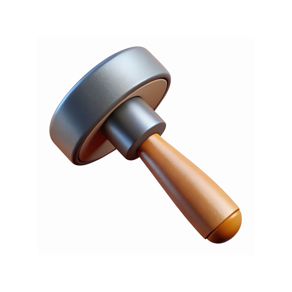 Minimalist Metal Hand Tool with Wooden Handle for Crafting and DIY Projects on Transparent Background png