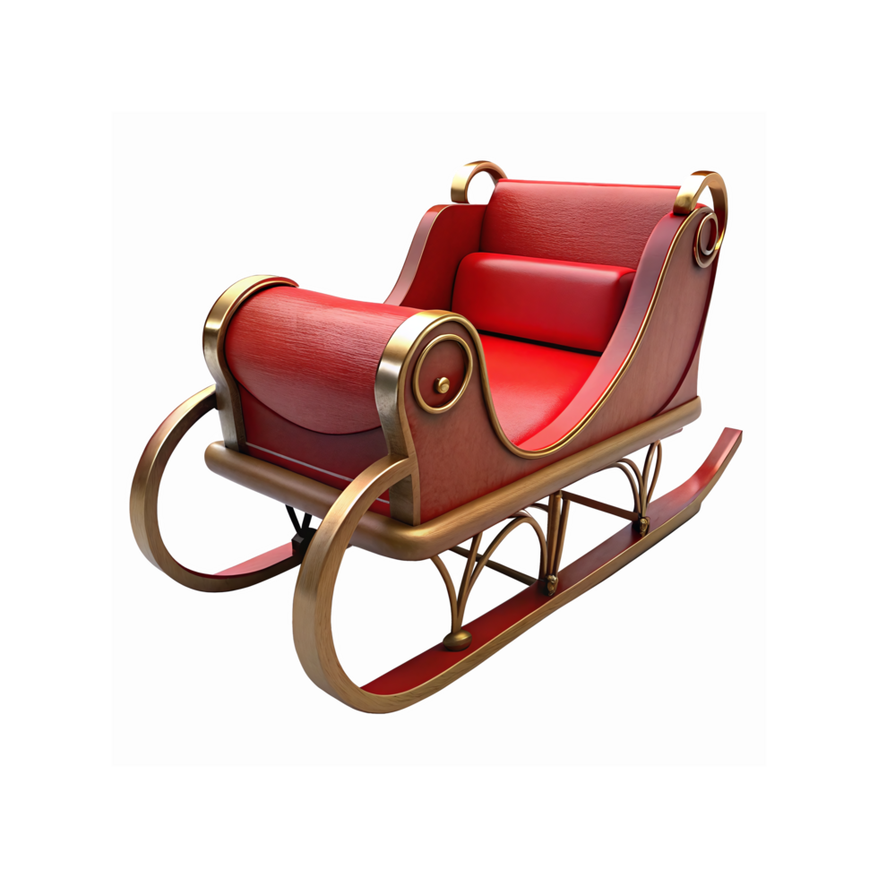 Red and Gold Sleigh with Elegant Design for Christmas Decoration Themes and Holiday Displays png