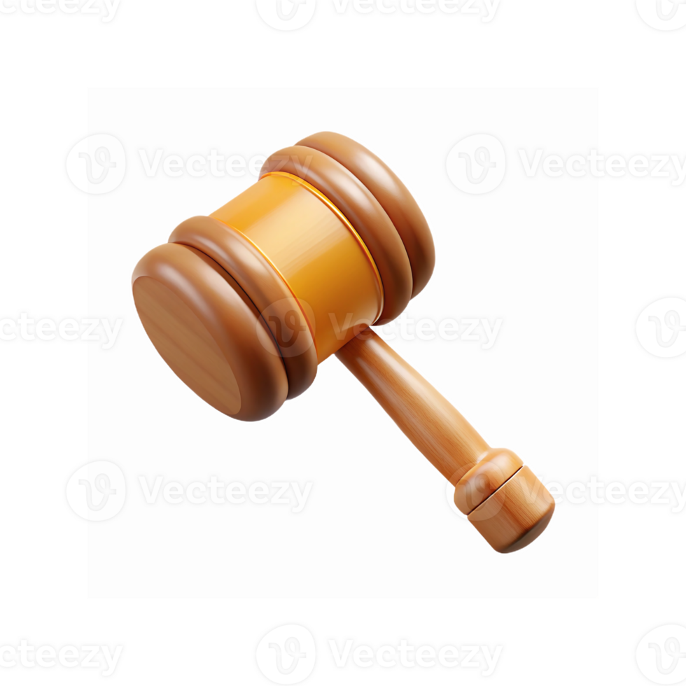 Wooden Judge Gavel Representing Justice Law Legal Decisions Transparent Background Isolated Object png