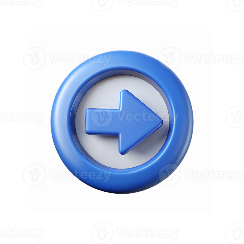 Blue Arrow Icon Circular Button Isolated Transparent Background Navigation Symbol Simple Design png