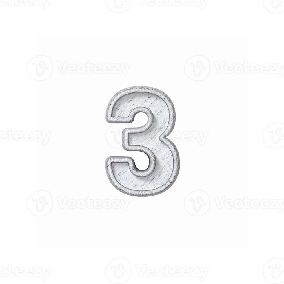 Silver Metallic Number Three With Textured Surface Isolated On Black Background For Design And Graphics png