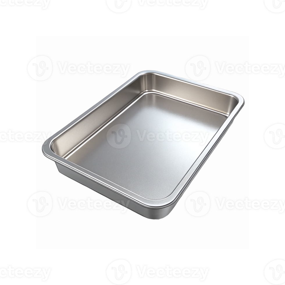 Stainless Steel Rectangular Baking Tray for Oven Cooking and Kitchen Use with Glossy Finish png
