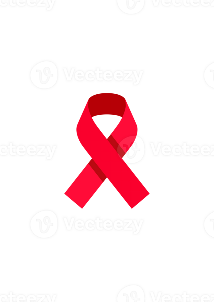 Red Awareness Ribbon Symbol for AIDS and Cancer Support png