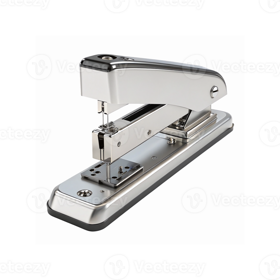 Silver Metal Stapler with Modern Design for Office and Home Workspace Organization png