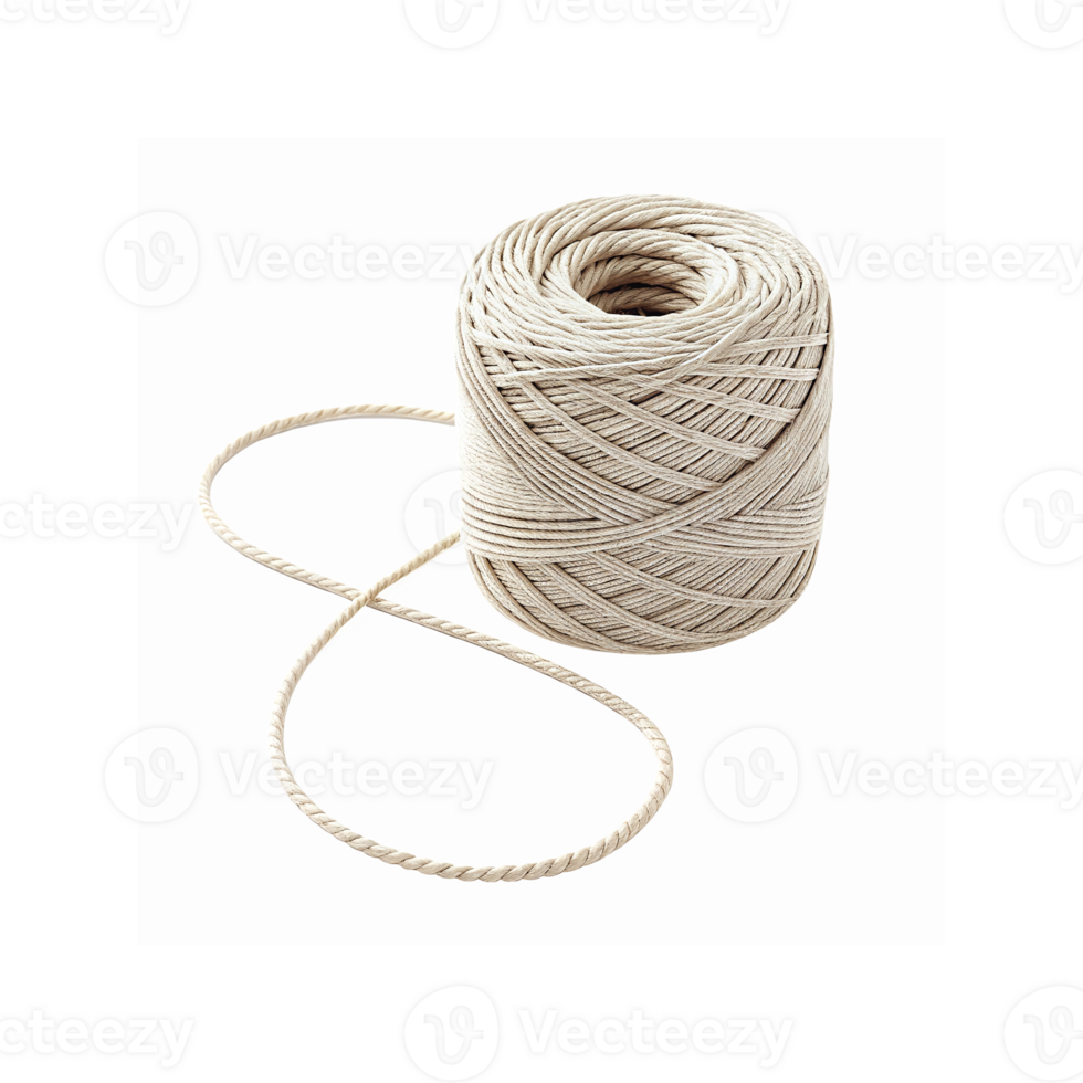 Natural Beige Twine Rope Spool for Crafting Packaging Decorative Projects Transparent Background png