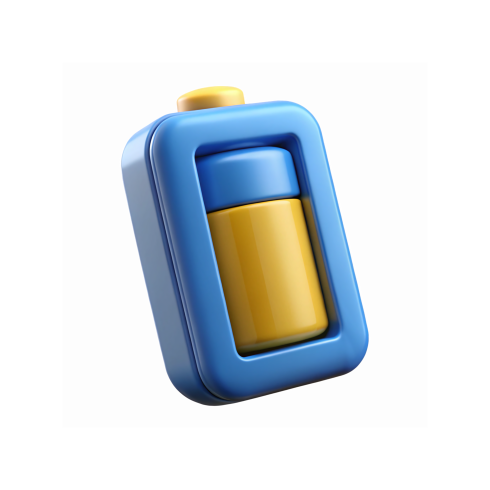 Blue And Yellow Geometric Plastic Container With Lid On Transparent Background For Packaging Design png