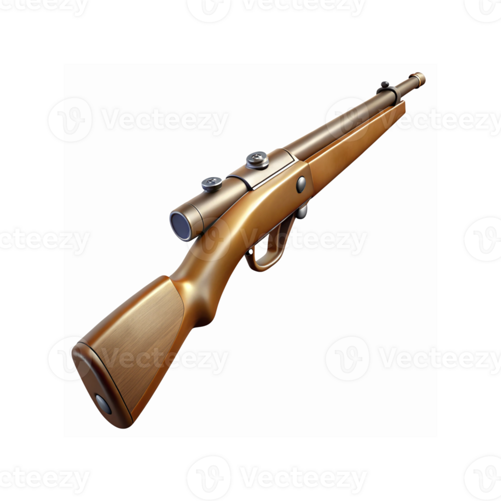 Brown Hunting Rifle with Scope Isolated on Transparent Background for Outdoor Adventure Usage png