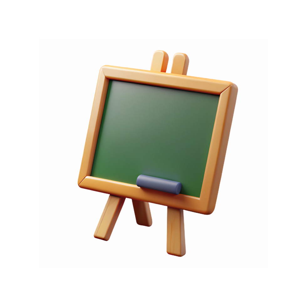 Wooden Frame Green Chalkboard with Blackboard Eraser on Easel for Education and Teaching Concepts png