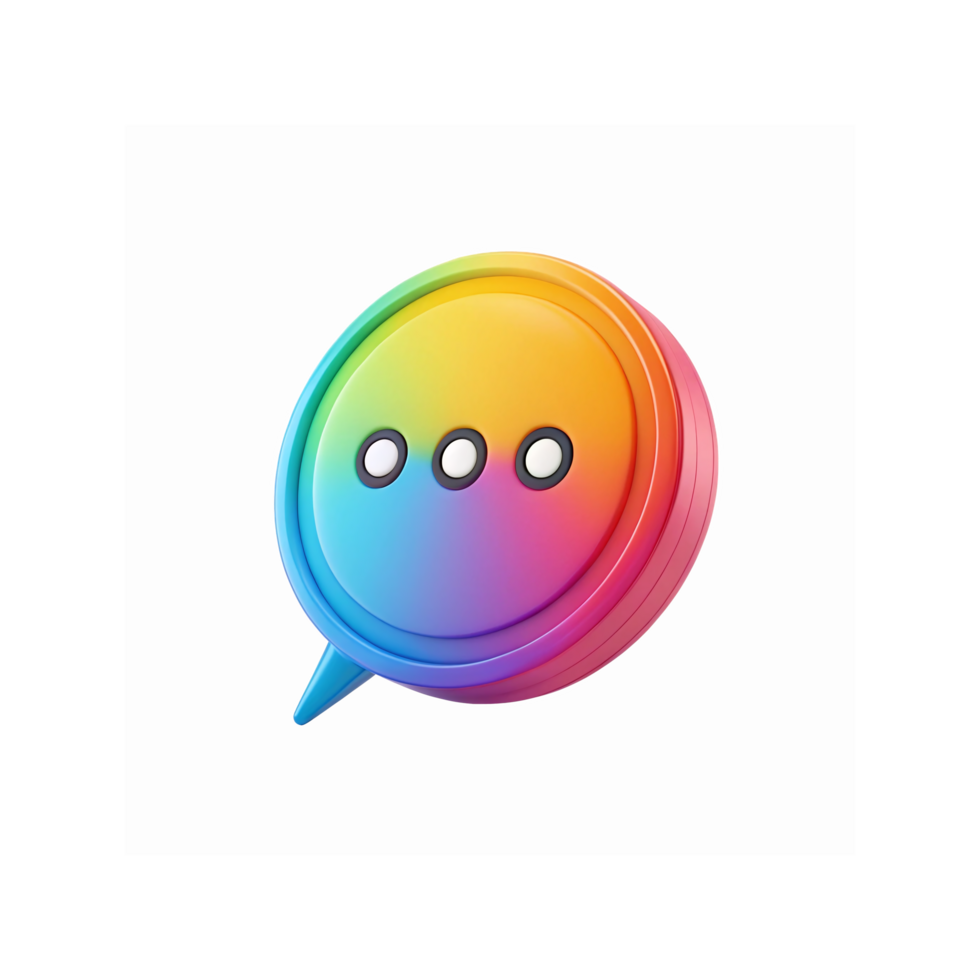 Gradient Speech Bubble Icon With Three Dots Vibrant Design For Messaging and Communication Apps png