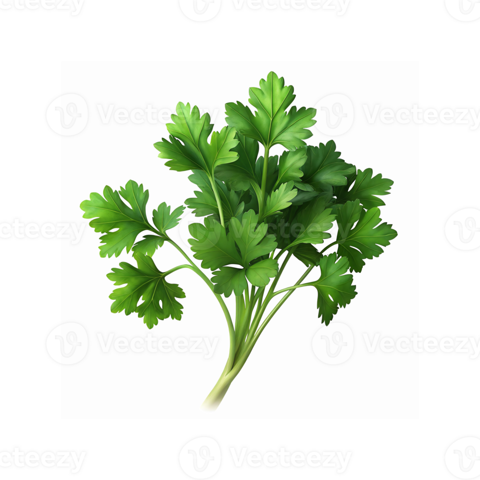 Fresh Green Parsley Leaves Herb Closeup for Cooking Decoration Healthy Eating Transparent Background png