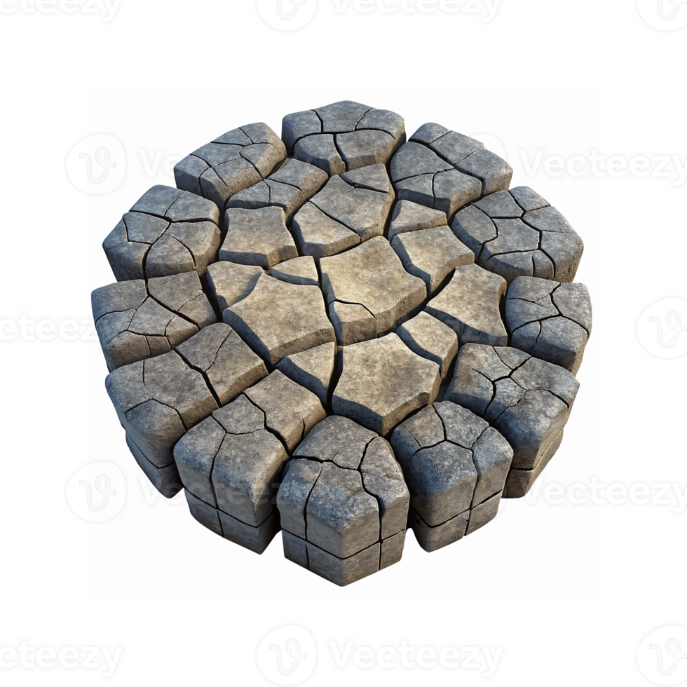 Abstract Cracked Earth Texture Pattern of Gray Stone Blocks for Nature and Design Concepts png