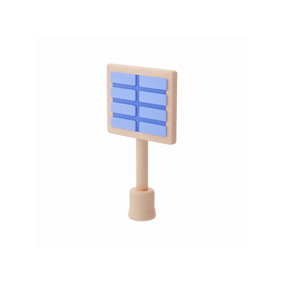 Minimalist Beige And Blue Rectangular Panel On Stick For Modern Design Concepts Uses png