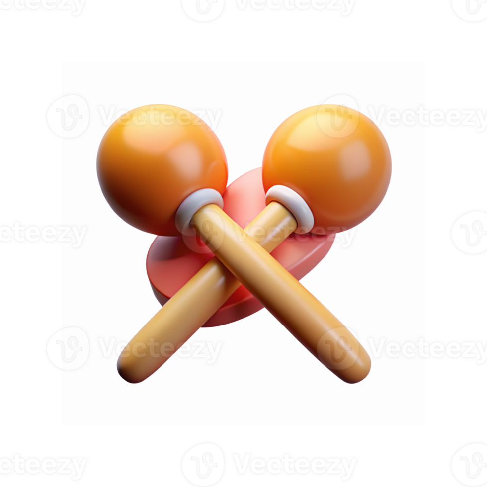 Crossed Orange and Yellow Maracas Isolated with Transparent Background for Music and Celebration Themes png