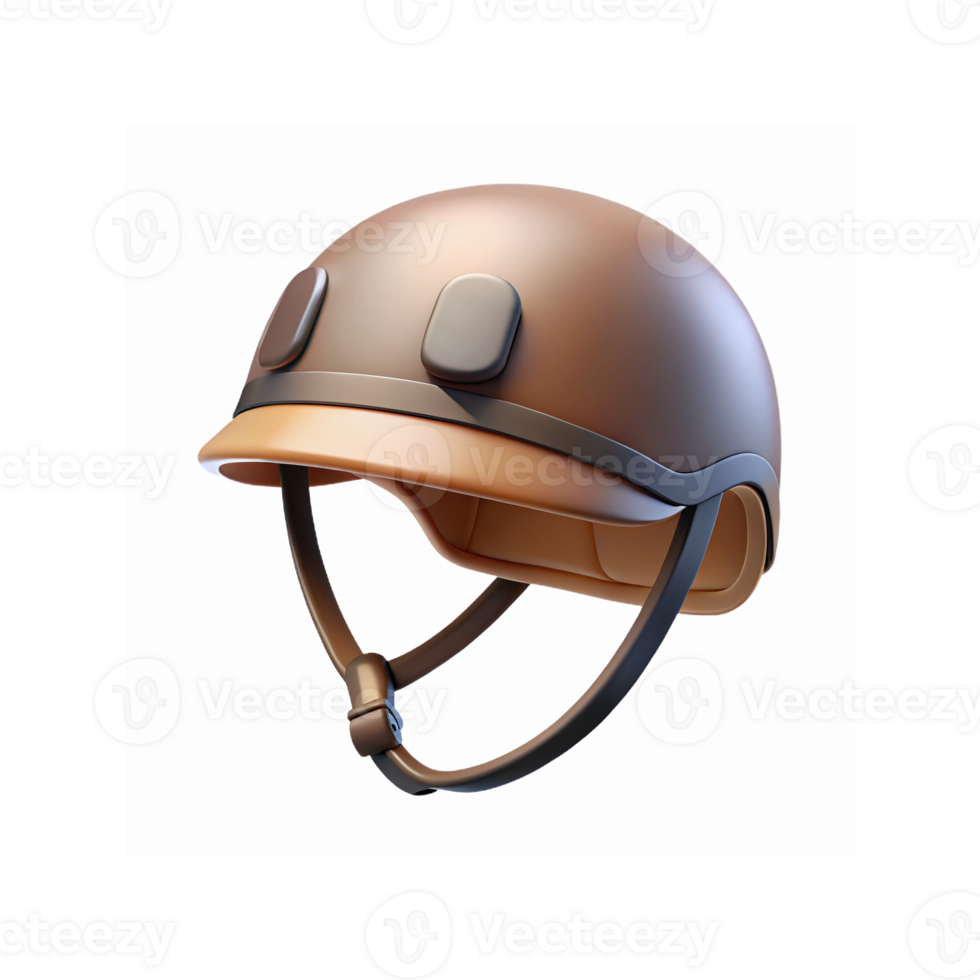 Brown Protective Riding Helmet with Adjustable Strap and Smooth Finish for Equestrian Safety Gear png