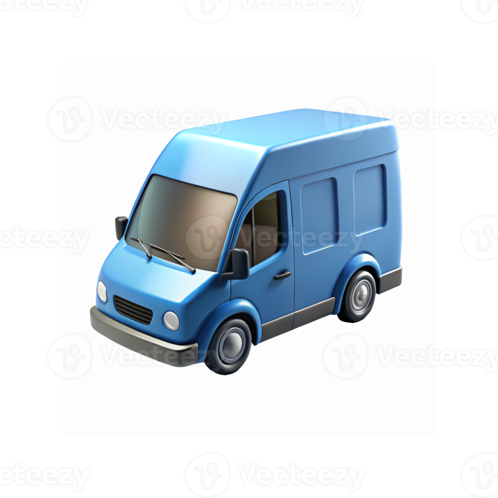 Blue Delivery Van Icon with Transparent Background for Transport and Logistics Design Projects png