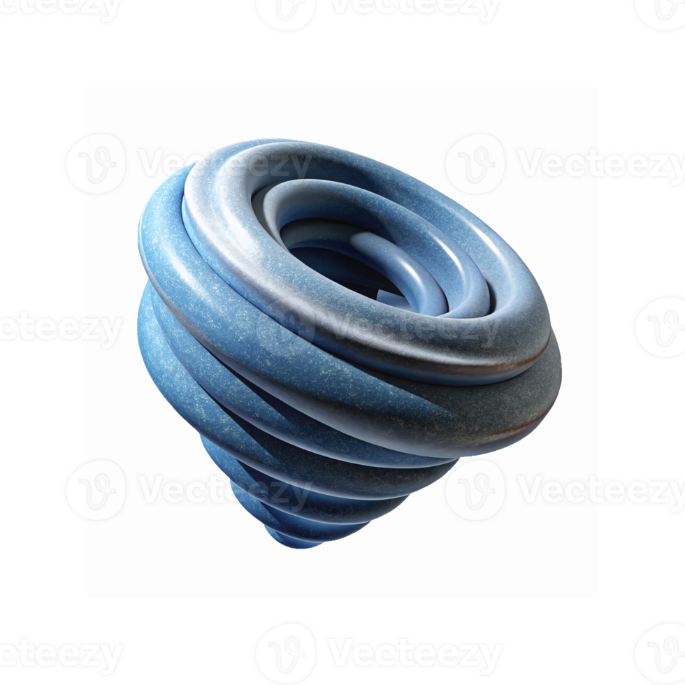 Abstract Metallic Blue Spiral Design with Glossy Texture for Creative Projects and Artworks png