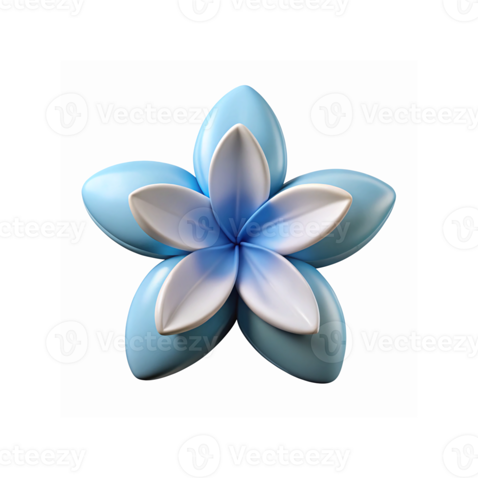 Blue and White Lotus Shaped Floral Design with Transparent Background for Decoration and Art Projects png