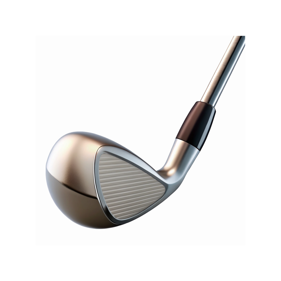 Close Up of Glossy Golf Club Head with Metallic Finish for Sports Equipment or Outdoor Games png