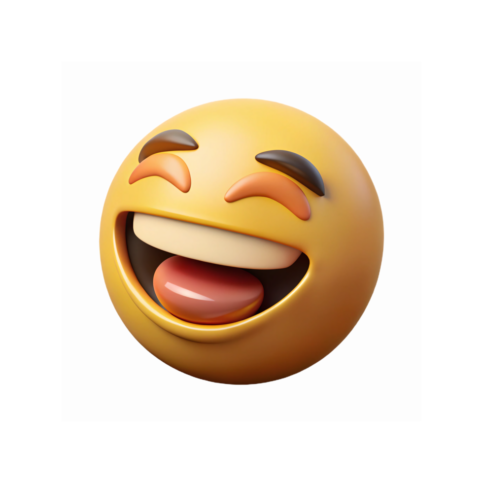 Yellow Smiling Face Emoji with Closed Eyes and Tongue Out Expressing Joy and Laughter on Transparent Background png