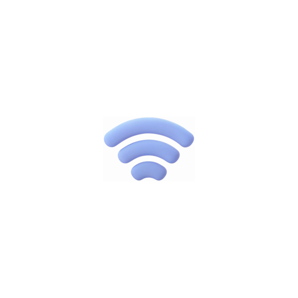 Blue Wireless Signal Icon Representing WiFi Connectivity on Transparent Background for Technology Use png