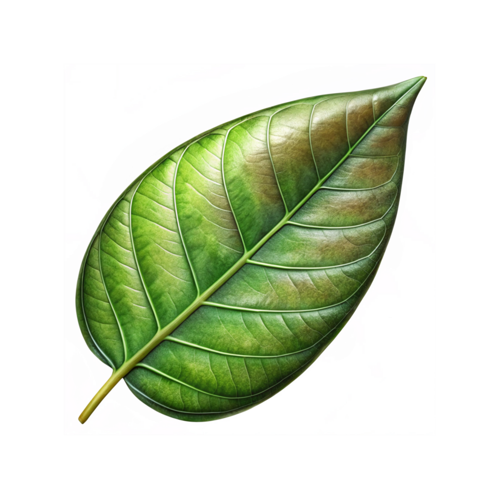 Closeup Vibrant Green Leaf with Detailed Veins Perfect for Nature and Botanical Design Projects png