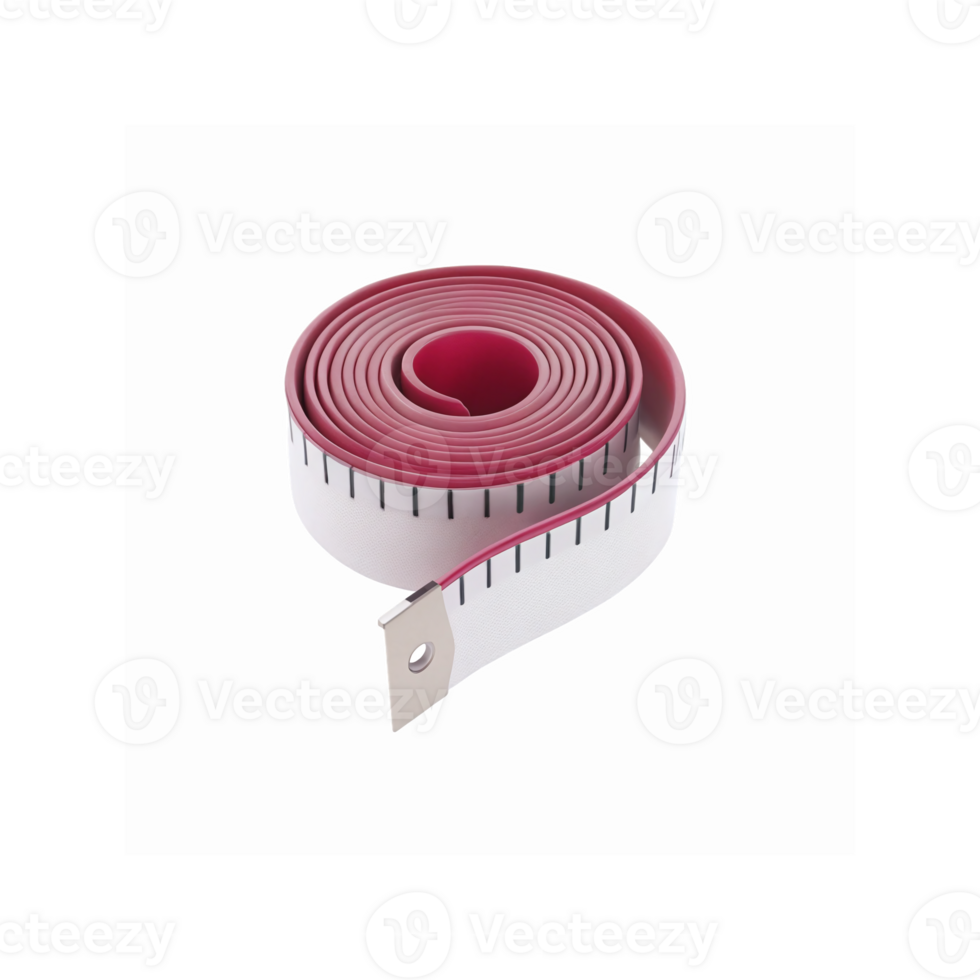Rolled Flexible White Measuring Tape with Pink Lining for Tailoring and Precision Measurements png