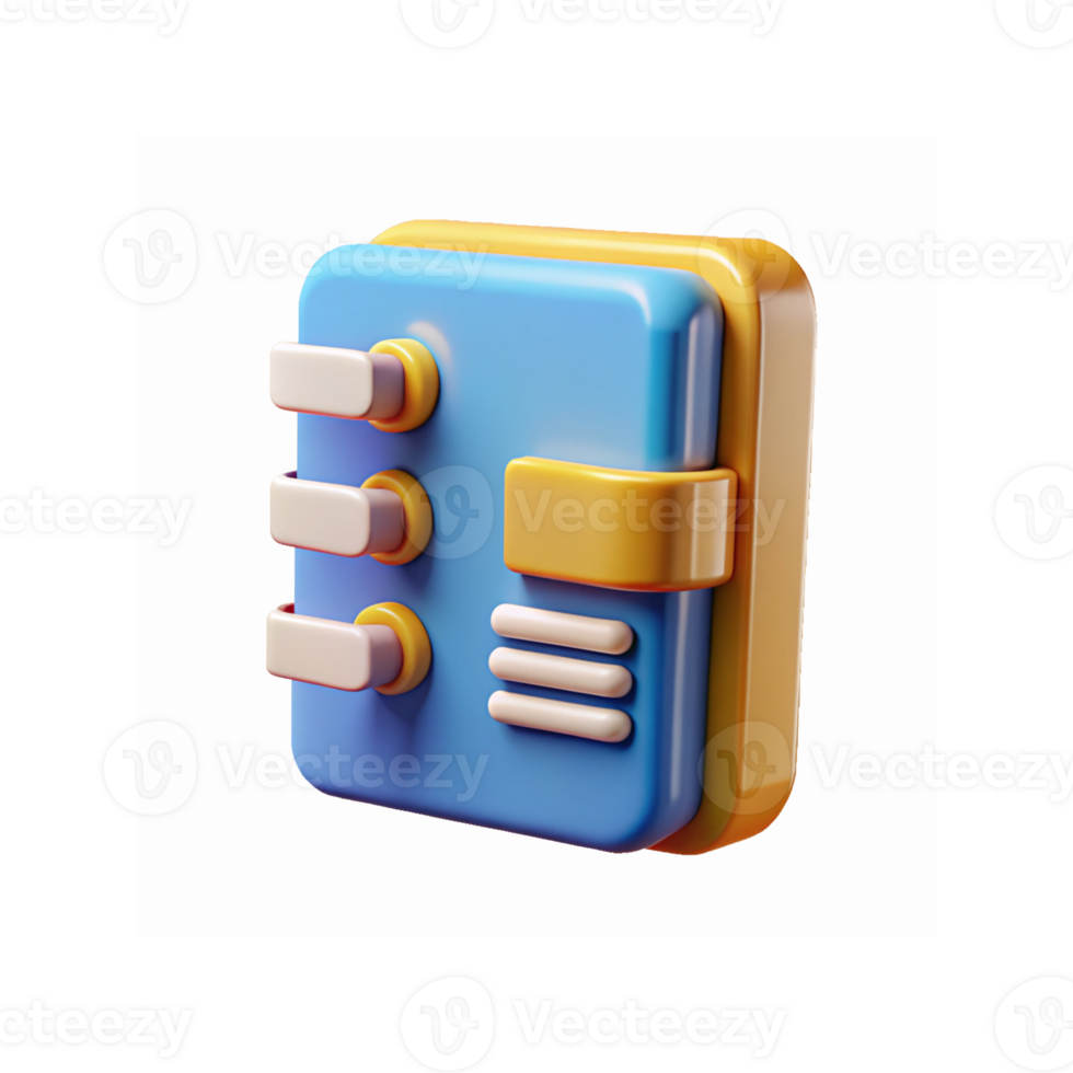 3D Blue and Yellow Vault Icon with Padlock Design for Security or Digital Storage Representation png