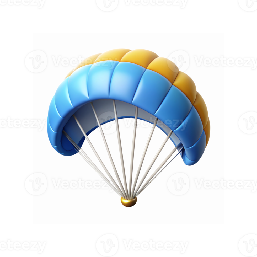 Blue And Yellow Parachute Illustration For Adventure And Outdoor Activities Concept png