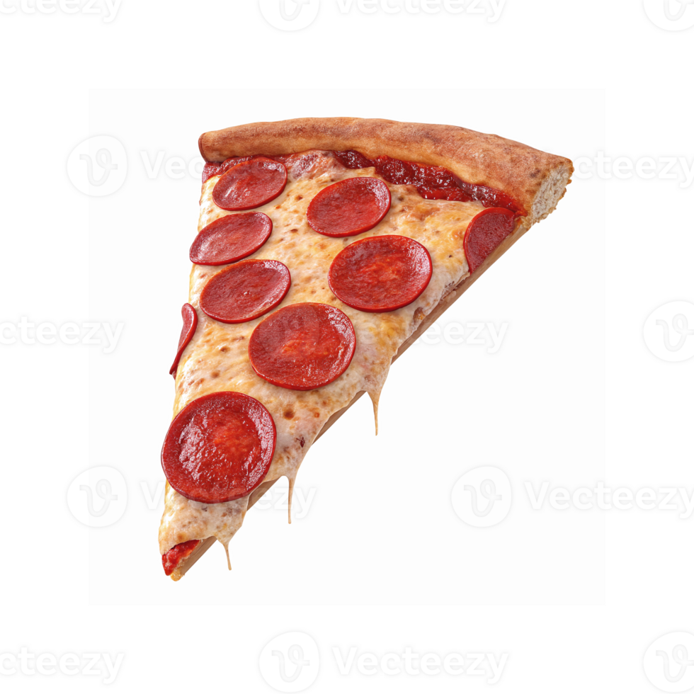 Single Slice Of Pepperoni Pizza With Melted Cheese And Crispy Crust On Transparent Background png