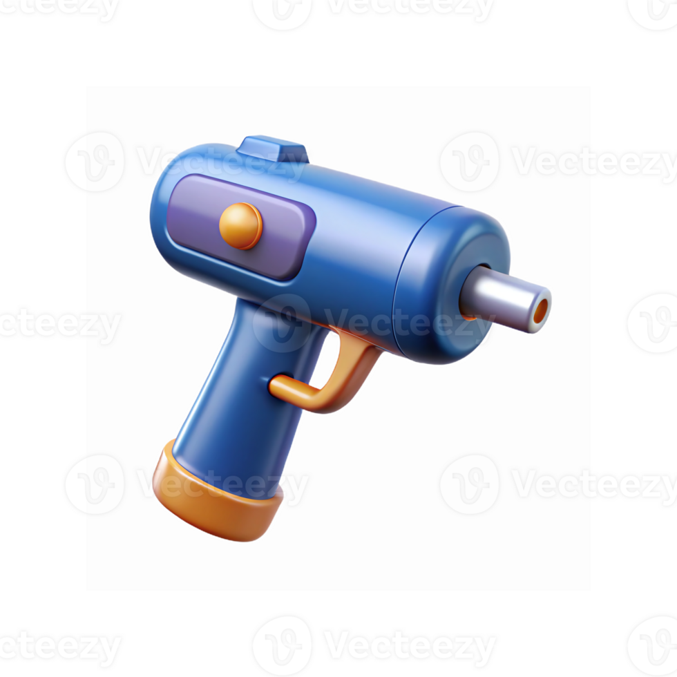 3D Illustration of Blue and Orange Cordless Power Drill for DIY Home Improvement Projects png