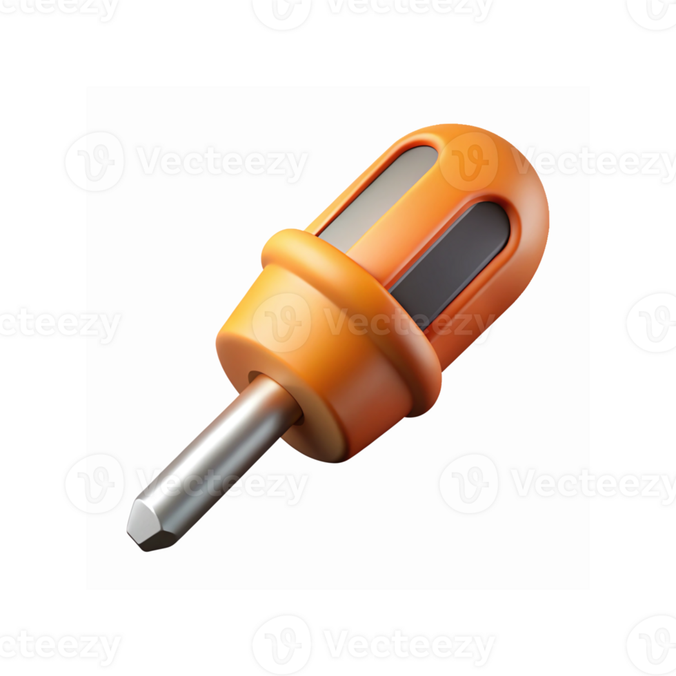 Orange Handle Steel Screwdriver Tool for Repair Maintenance and DIY Projects png