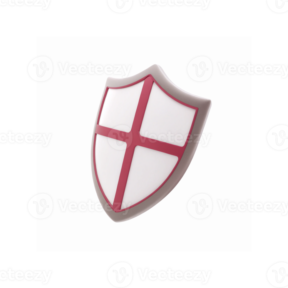 Red And White Medieval Shield Symbolizing Protection And Security With Transparent Background png
